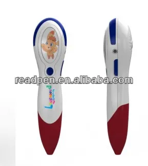 เด็กวัยเรียนวัยเรียนของเล่นเมจิกเด็กอ่านปากกาสแกนเนอร์ดิจิตอลด้วยหนังสือเรื่องตลก